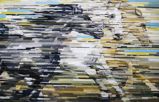 Новини Вінниці / У Вінниці презентували «Горизонтальне» мистецтво.  Український художник мазки пензля замінив лініями (ФОТО)