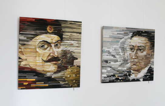 Новини Вінниці / У Вінниці презентували «Горизонтальне» мистецтво.  Український художник мазки пензля замінив лініями (ФОТО)