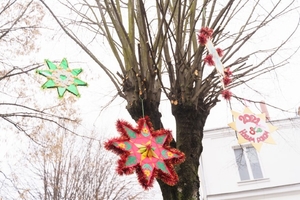 Новини Вінниці / Центр Вінниці прикрасили нестандартними різдвяними зірками (ФОТО)