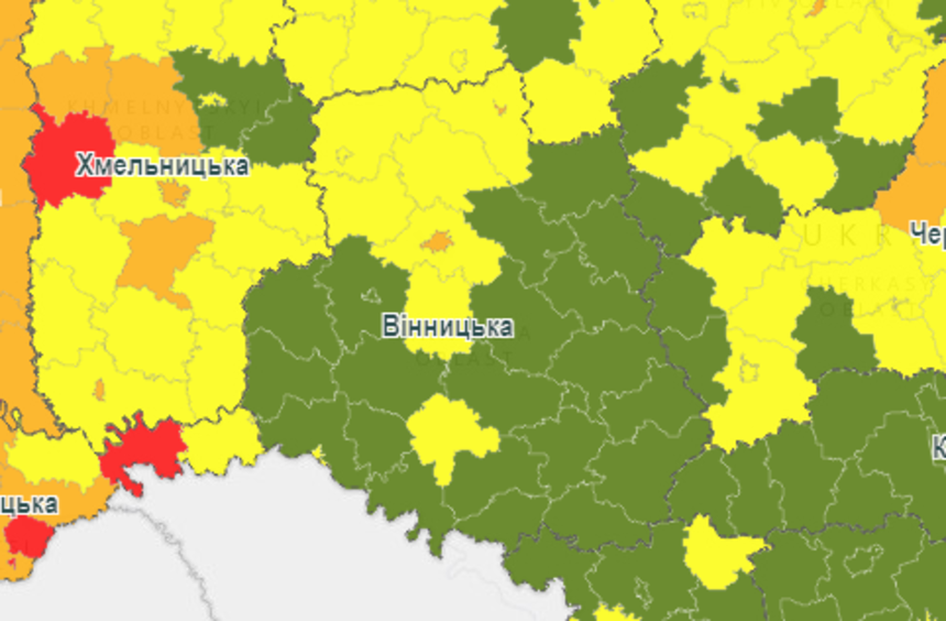 Новини Вінниці / Вінниця і Козятин залишаються "помаранчевими": в Україні оновили "карантинні" зони