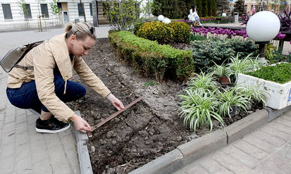 Новини Вінниці / Квітники у патріотичних кольорах. У Вінниці почали прикрашати Майдан Небесної Сотні та Замкову гору